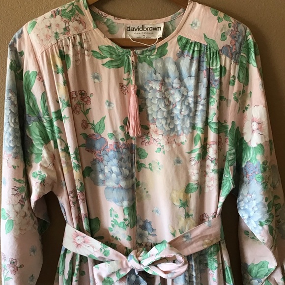 FINAL SALE Vintage David Brown California Pink Floral Maxi Dress (M) - Picture 5 of 11